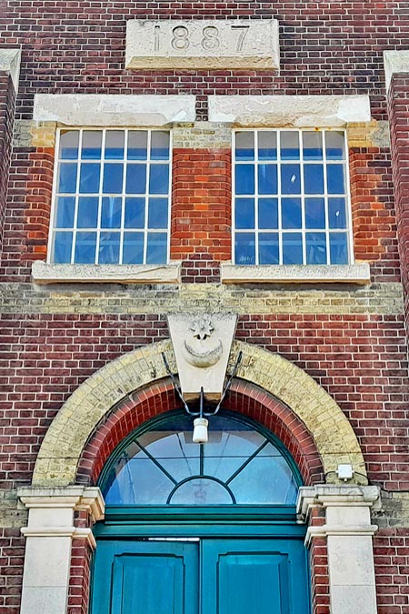 Eastney beam engine house displaying the Star and Crescent coat of arms